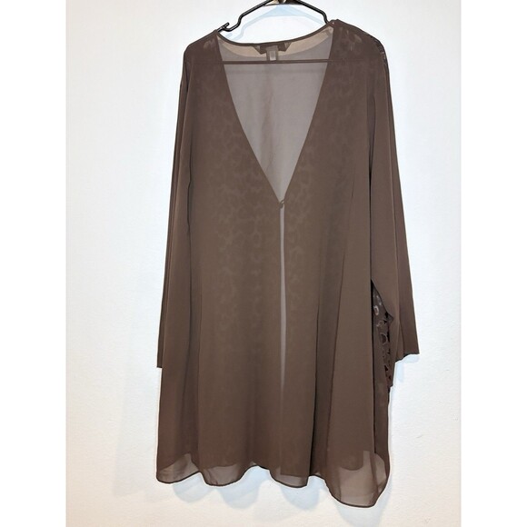 Lane Bryant Intimates Metallic Brown Leopard Print Robe Cover Size 26/28 4X - Picture 6 of 6
